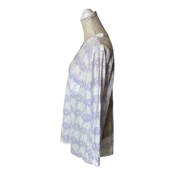 Roberta Roller Rabbit Lightweight 100% Cotton Button Down Patterned Top - Picture 8 of 14